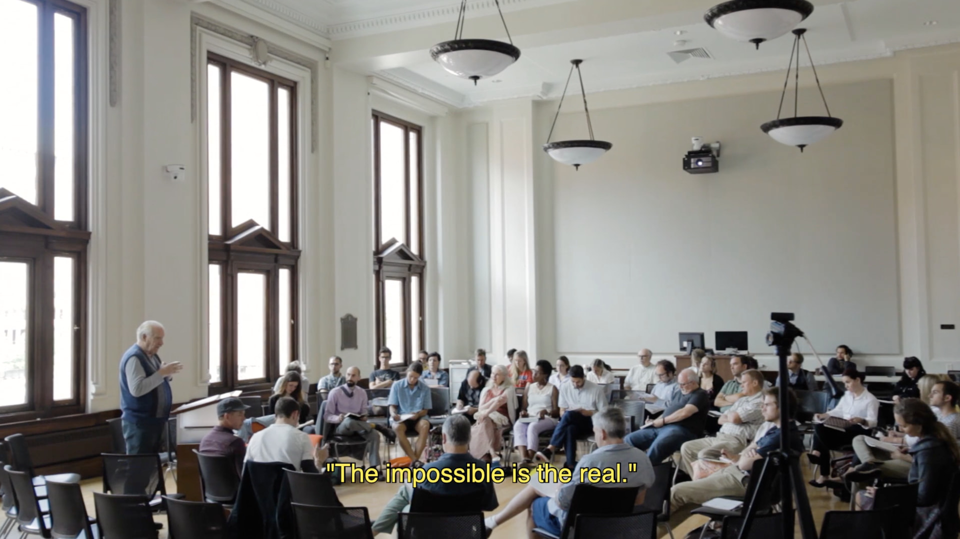 The esteemed philosopher Alain Badiou gave our first in-person seminar. Watch the film &rarr;